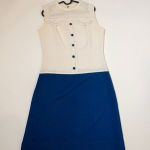 Vintage 60s/70s Mod Colorblocked Sleeveless Dress